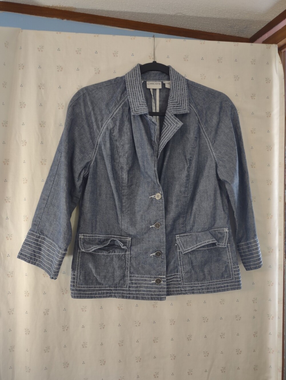 Chico's Light Blue Denim Button Jacket